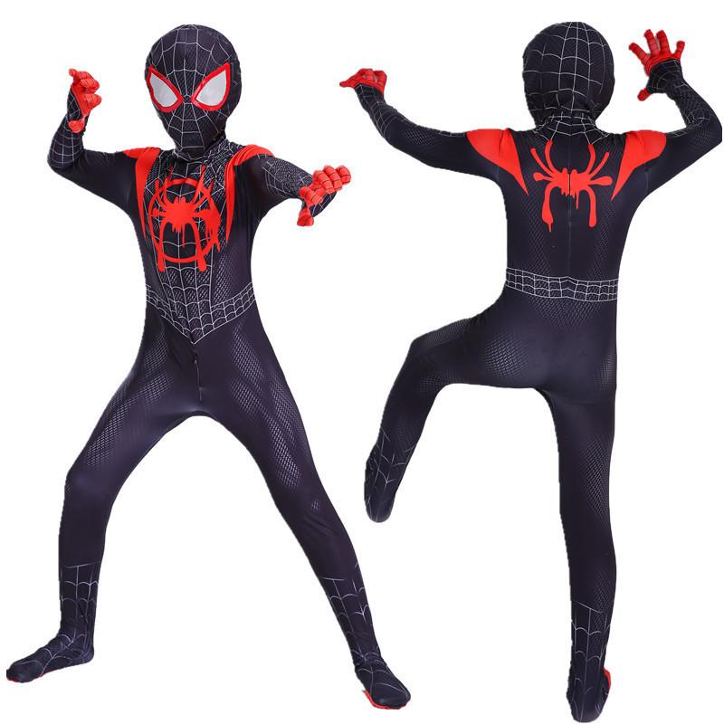 Halloween Spider-Man Tights Children's Show Clothes Black Spider Miles Collection onesie