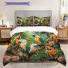 Parrot Pattern Bedding Quilt Set Quilt Cover Pillowcase Home Decoration Birthday Gift (1 * Duvet Cover + 2 * Pillowcase, Without Core)