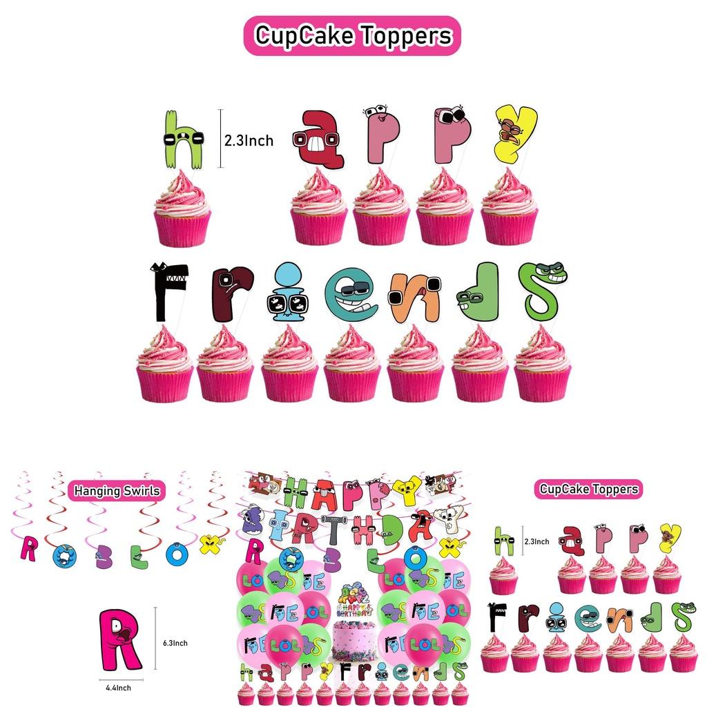 Buntes Ballon-Zugfahnen-Set Alphabet Lore Geburtstagsfeier Heimbedarf