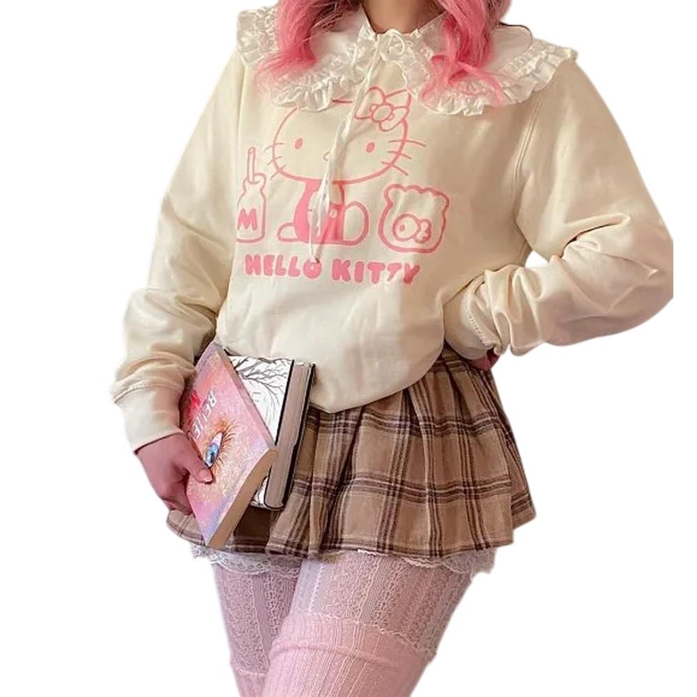 Hello Kitty Unisex Adult Outline Sweatshirt