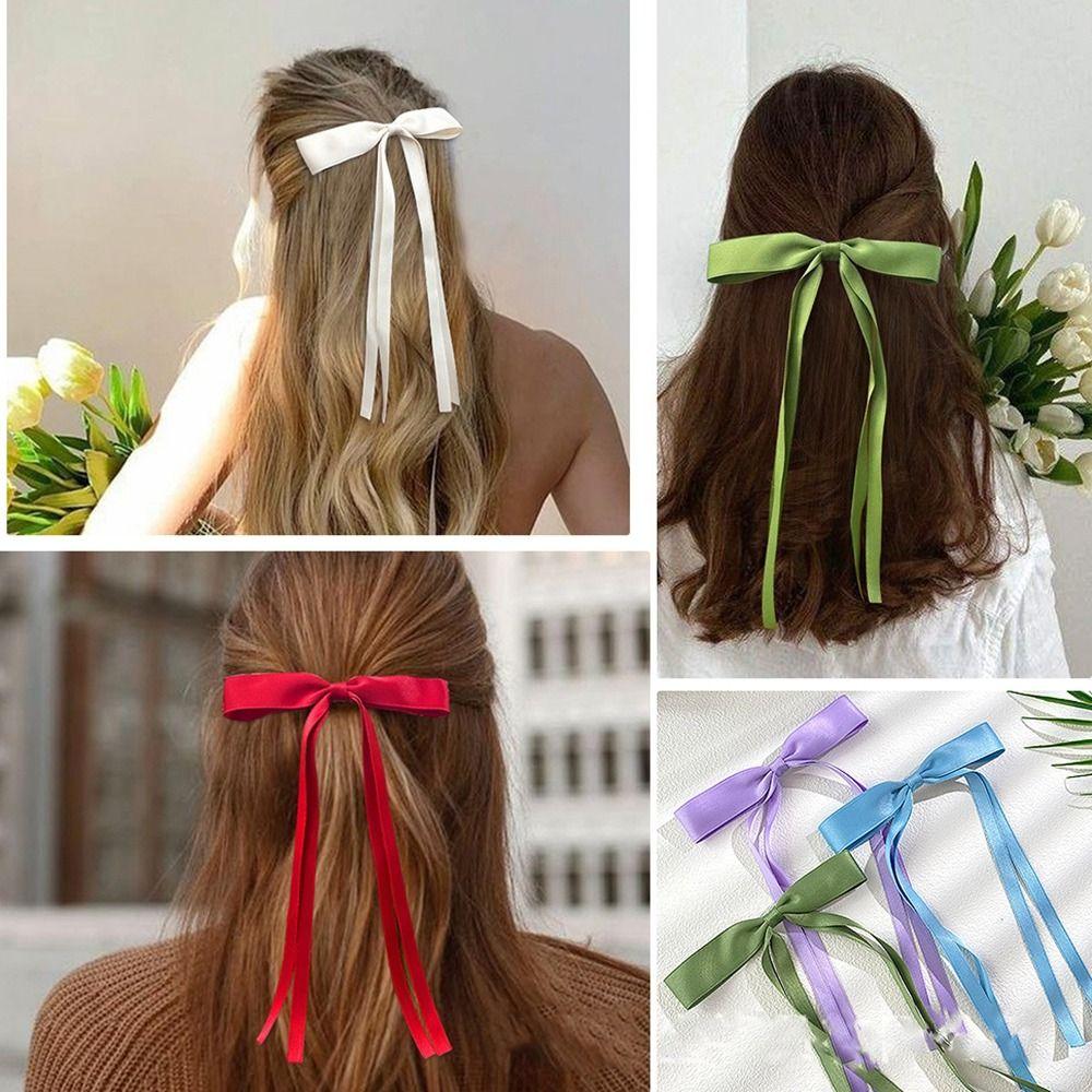 Lange Quaste Balletcore Schleife Haarnadel Haarspangen Schleife Band Haarspange Damen Haarschmuck