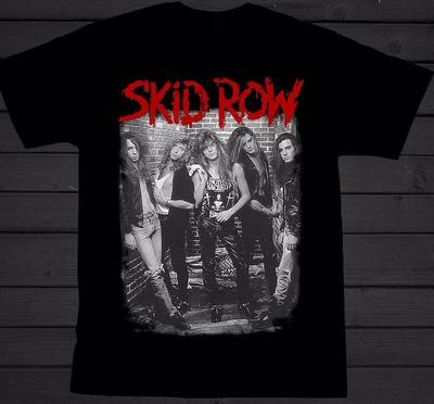 SKID ROW-Americké Černé Unisex Tričko s Krátkým Rukávem Unisex Tričko