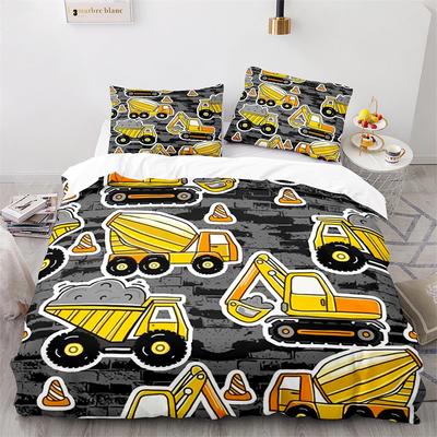 Cartoon Baufahrzeug Kinder Bettwäsche Set Traktor LKW Bettbezug Modernes Bettwäsche Set Für Kind Junge Polyester Bettwäsche Set