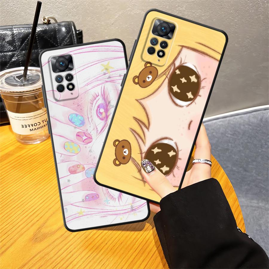 Retro Fashion Anime Eyes Phone Cover Case for Xiaomi Redmi Note 14 13 Pro Plus A4 A5 11S 14C 10 A1 A2 A3 12C 13C 12S K40 K80 9 8