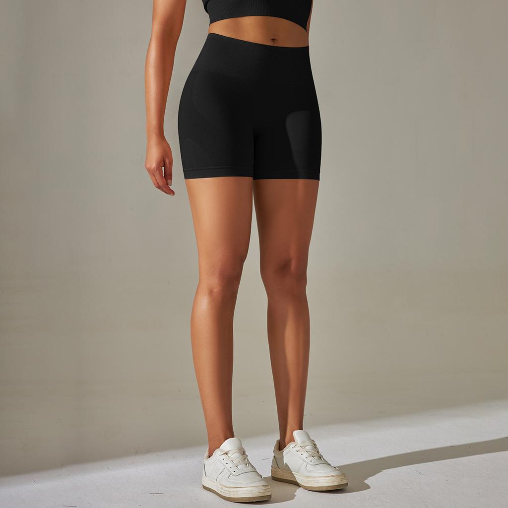 Seamless Knitted Peach-colored Yoga Pants With A Hip-lifting And Belly-controlling Design, High Waist, Pure Color, Suitable For Sports