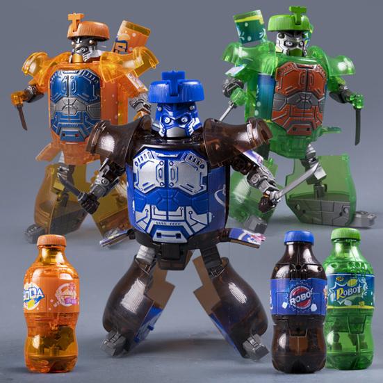 Getränkeflasche Transformator Roboter Spielzeug Pädagogisches Bewegliche Gelenke Verformung Cola Zitrone Orange Soda Trinkflasche Spielzeug Kleinkinder Jungen Mädchen Geschenk