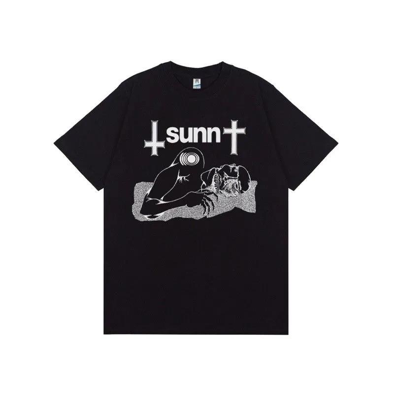 Unisex Short Sleeve Crew Neck Cotton T Shirt Sunn O XXXXL