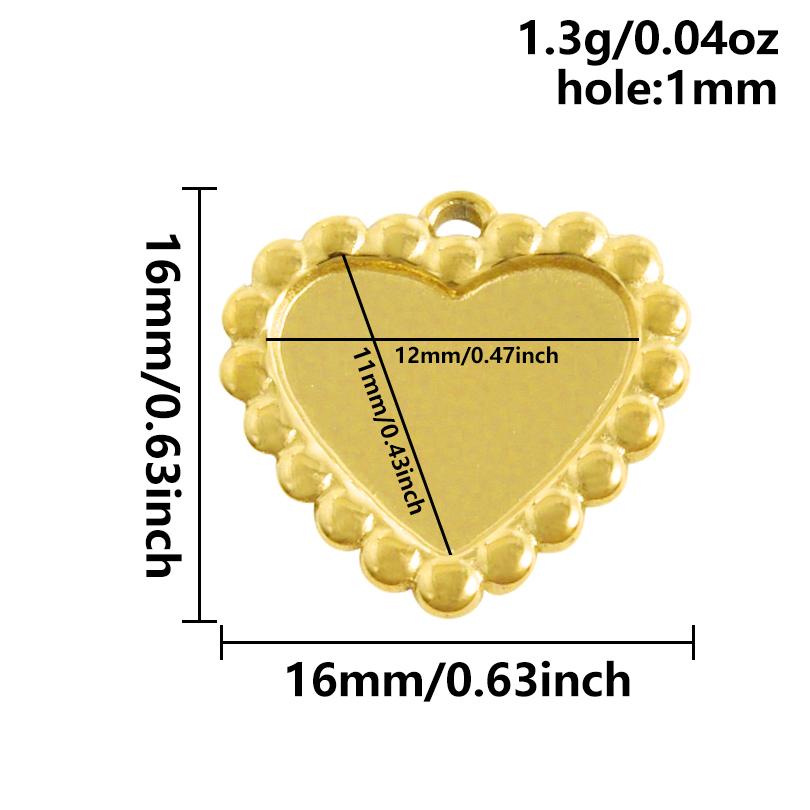 6 Stück Herz Quadrat Wassertropfen Oval Cabochon Basis Fassung Anhänger Edelstahl Charms Für Schmuckherstellung Großhandel DIY Materialien