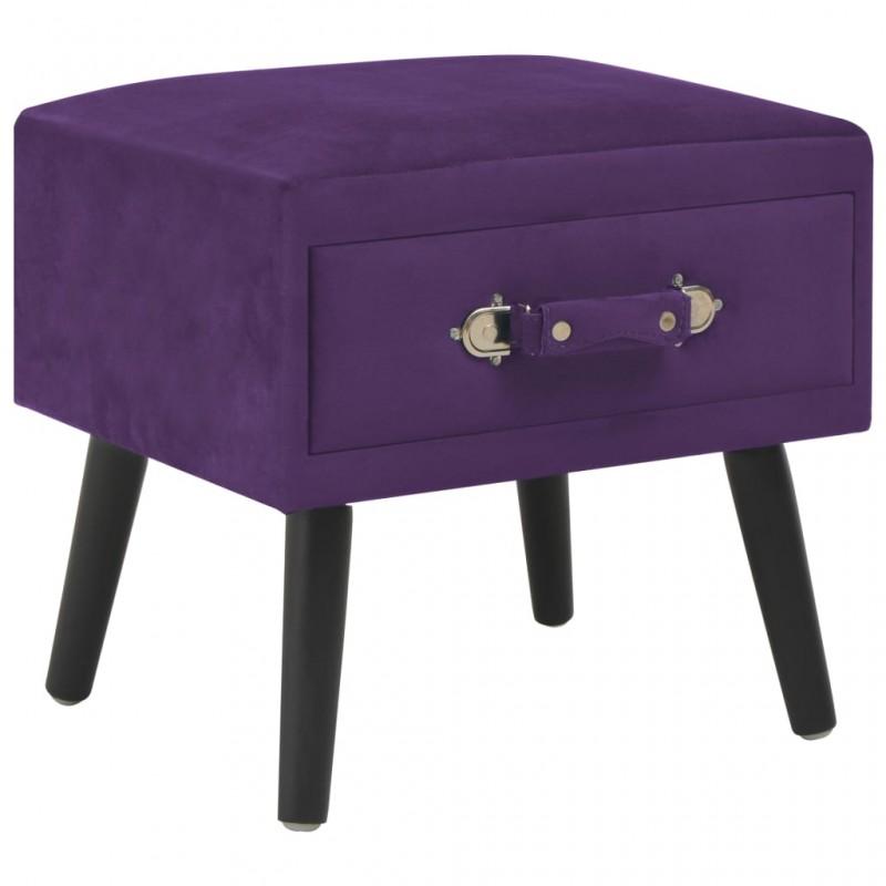 Day and Night - Day and Night Dark Purple Nightstand 40x35x40 Cm Velvet