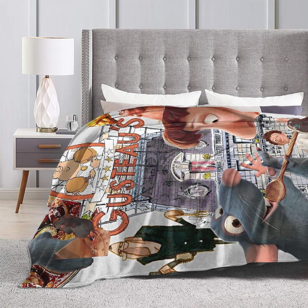 Coperta in Flanella Carina Ratatouille Primavera Calda Morbida Coperta Plaid per Ragazzo Ragazza Soggiorno Estetica Copriletto Copri Divano Letto