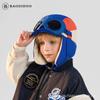 Kids Winter Warm Fleece-Lined Aviator Hat With Ear Protection Goggle Cover Unisex Ages 4-10