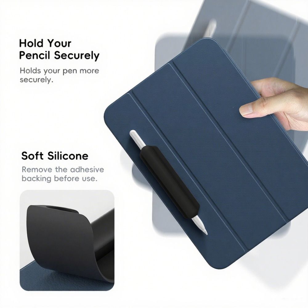 Portable Silicone Pencil Holder Self-Adhesive Flexible Tablet Stylus Pencil Case Multifunctional Solid Color Pen Clip