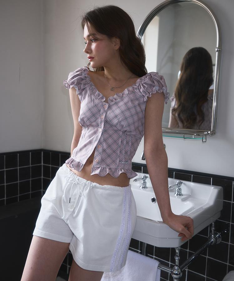 ROSEFRANTZ Frill Shirring Sleeveless [Pink]