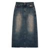NAKED SURF CLUB Lettering Denim Long Skirt (Indigo Blue)