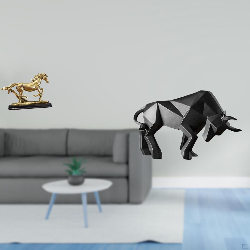 Horse Bull Sculpture Figurine Artwork Collectible Ornament Statue for Desk Decoration Bookcase