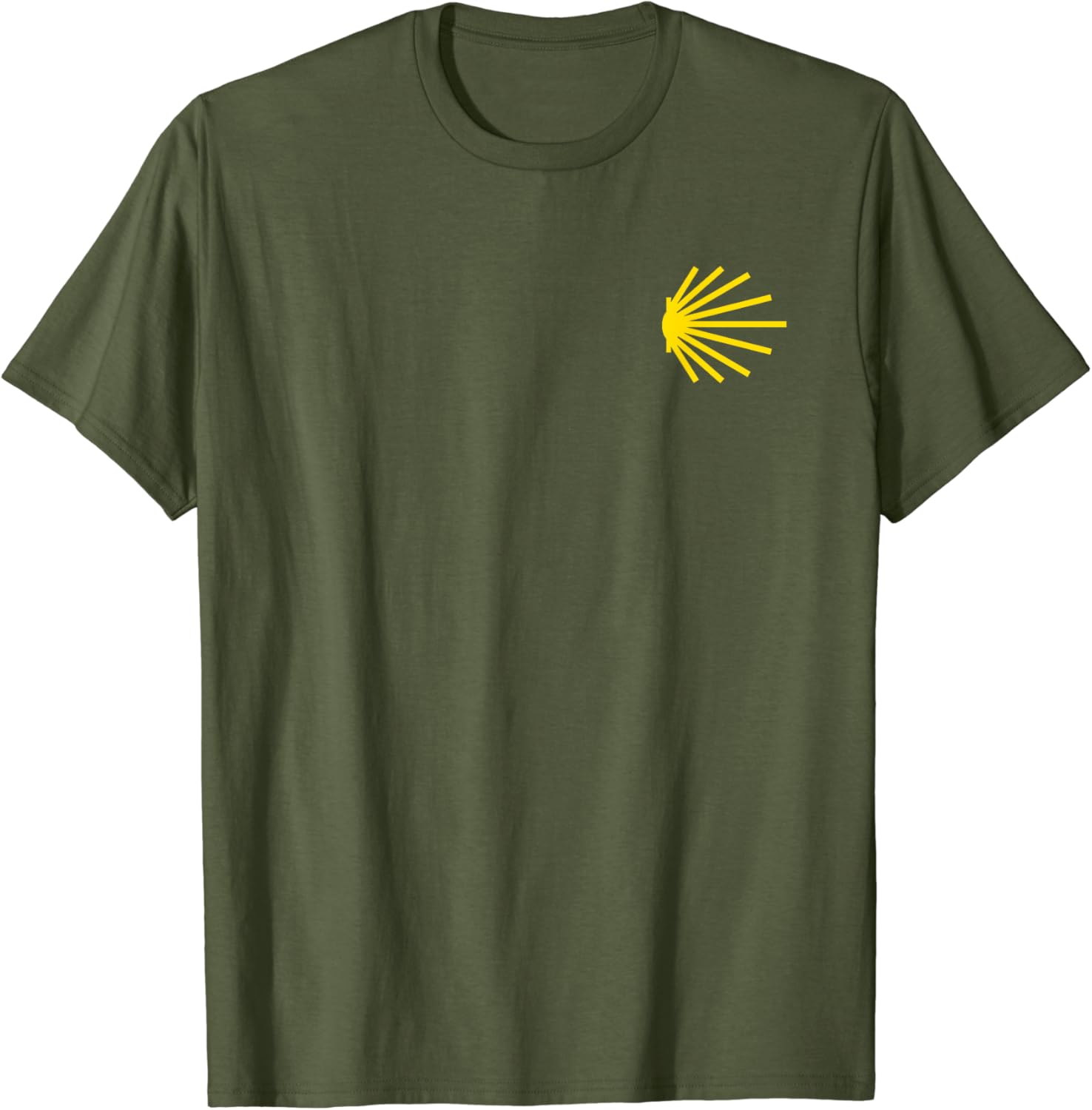 KEREN FASHION Camino De Santiago Sint-Jakobsschelp Trail Symbool Zakje Patch T-shirt Korte Mouw Casual 100% Katoen Shift 2XL