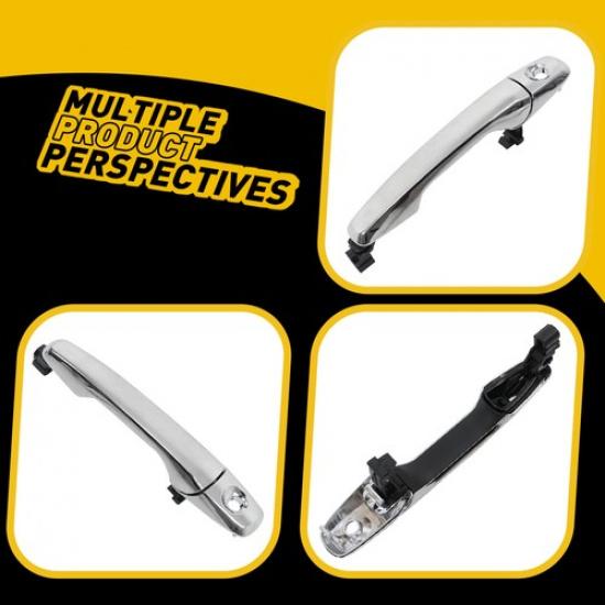 Front Left Exterior Door Handle For 2011-2017 Ford Explorer Chrome with Hole Key