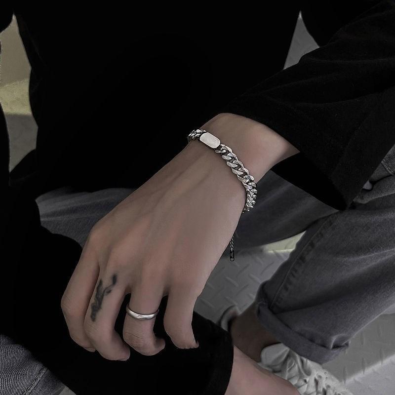 Stainless Steel Cuban Chain Bracelet Fashion Simple Hypoallergenic Jewelry for Men Women Couple Anniversary Gift
