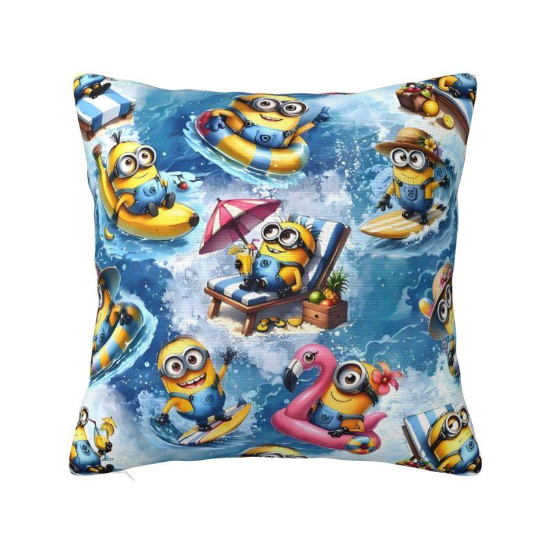 

Custom The Rise Of Gru Minions Film Pillow Covers for Living Room Anime Cute Cartoon Luxury Cushion Cover Square Pillowcase 22x22Inch