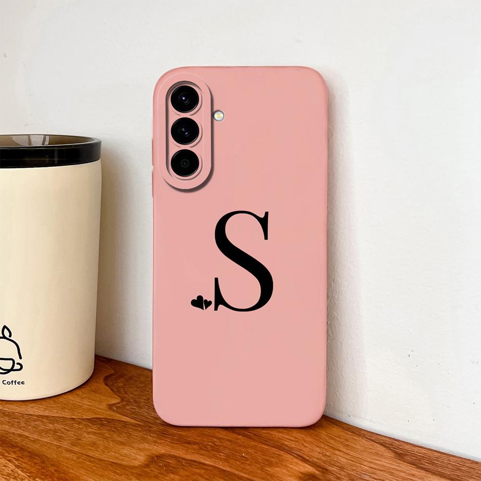 For Samsung Galaxy A57 A37 5G Phone Case Little Heart Letters Soft Liquid Silicone Shell For Samsung A 57 A 37 Lightweight Funda