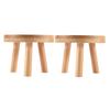ABMH-2X Wooden Plant Stand Flower Pot Base Holder Stool High Stool Balcony Succulent Round Flower Shelf For Indoor Outdoor