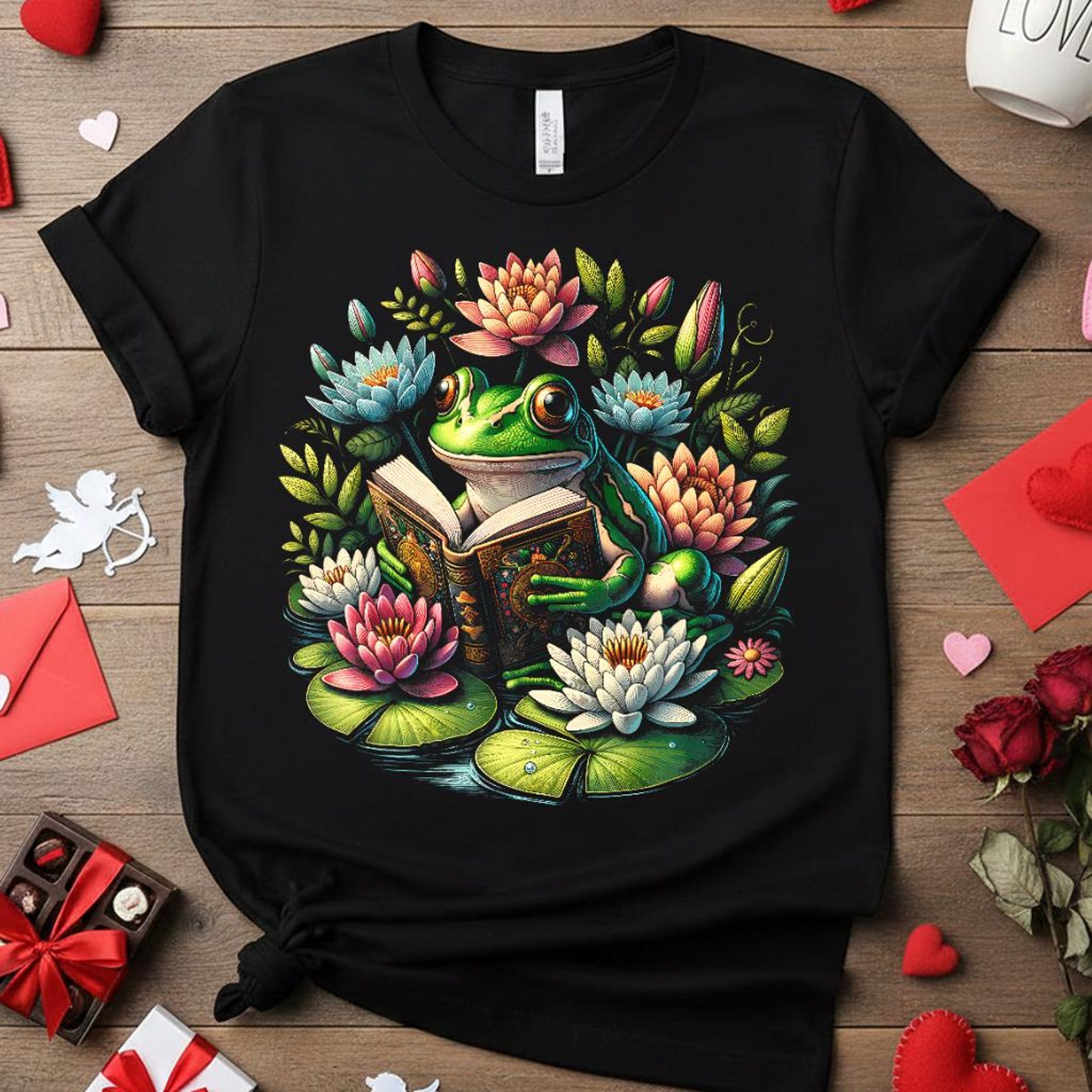 Cute Cottagecore Frog Shirt, Floral Frog Aesthetic Tee For Women Girls, Kawaii Frog Cottagecore, Fairycore Nature Frog Graphic 4XL