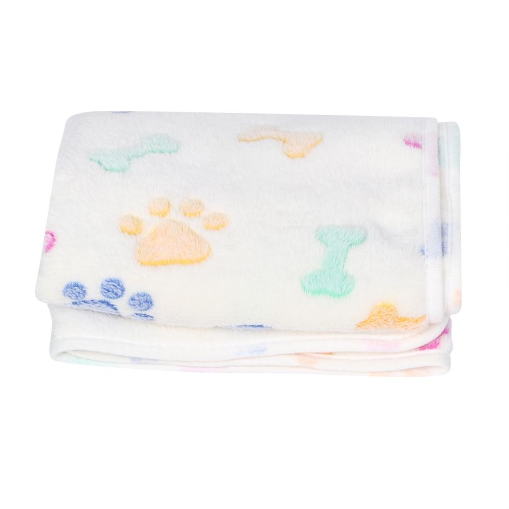 Warm   Bone Pattern Pet Dog Cat Mat Blanket Autumn Winter Bed Cushion (Beige 40x60cm)