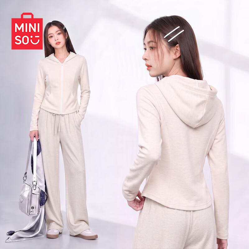 MINISO Women's Soft Hoodie & Wide-Leg Pants Set