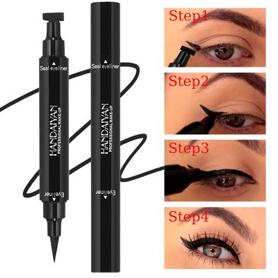 Crayon Eyeliner Double Tête Couleur Eyeliner Seal Triangle Seal Eyeliner 2 En 1 Tampon Imperméable Eye Liner Stylo Maquillage Des Yeux
