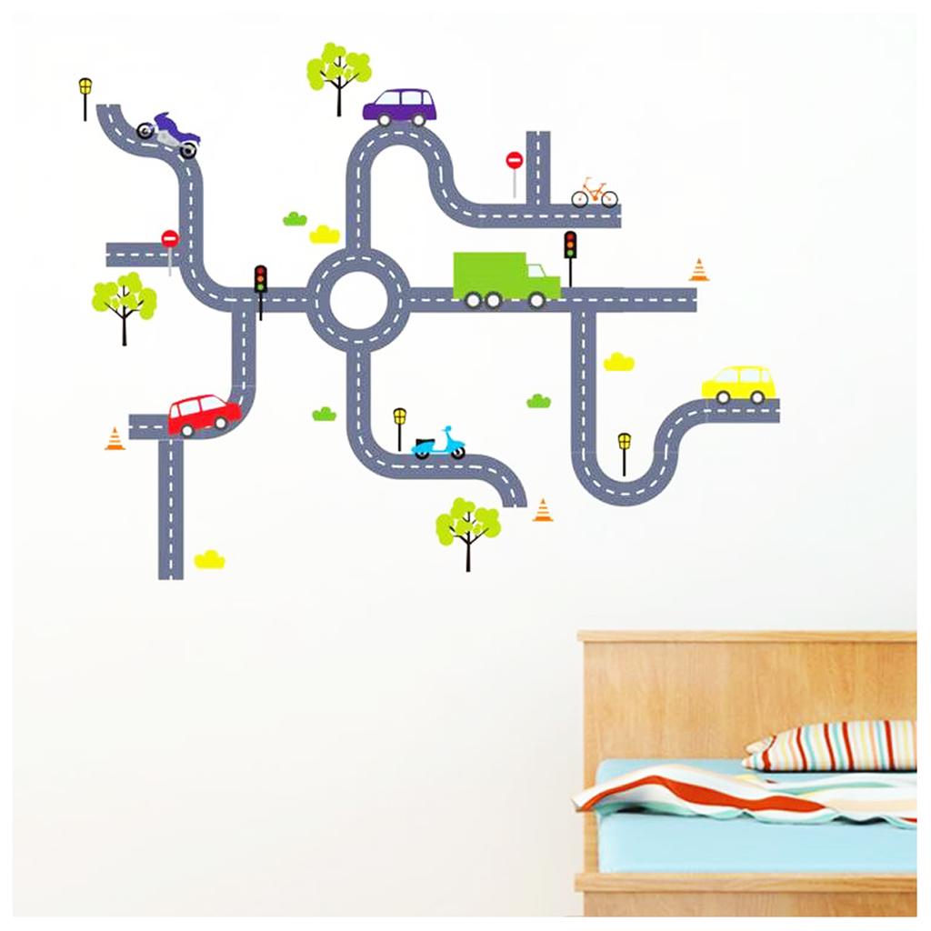 Les Trésors De Lily [Q2424] - Planche de stickers 'Circuit' gros multicolore - 50x70 cm