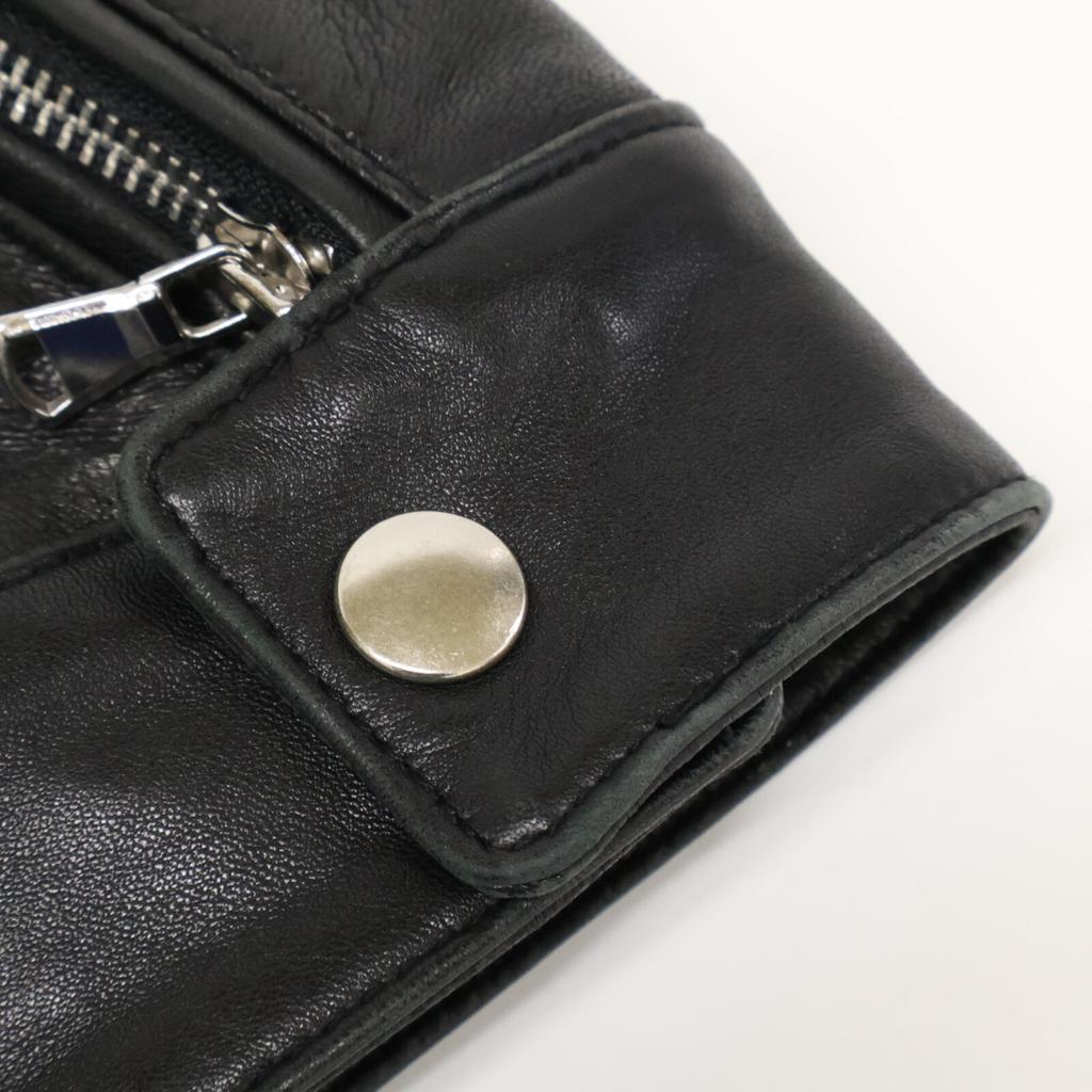 nano universe 668-9213001 Black Lamb Leather Single Rider's Jacket Jacket M blackUsed