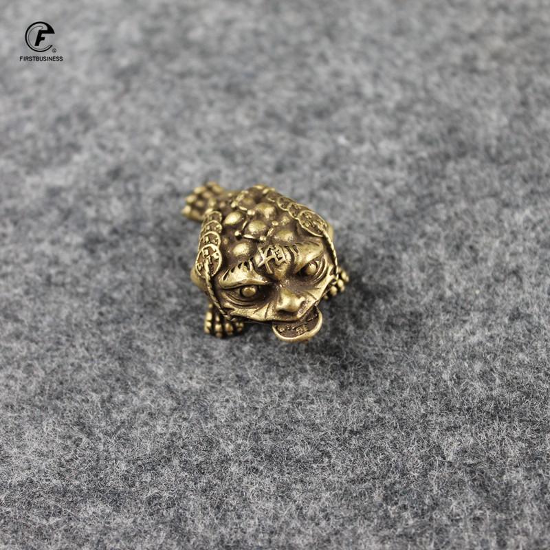 Solid Copper Lucky Money Toad Tea Ceremony Small Ornaments Tea Pet Antique Animal Figures Miniatures Desk Decoration Craft