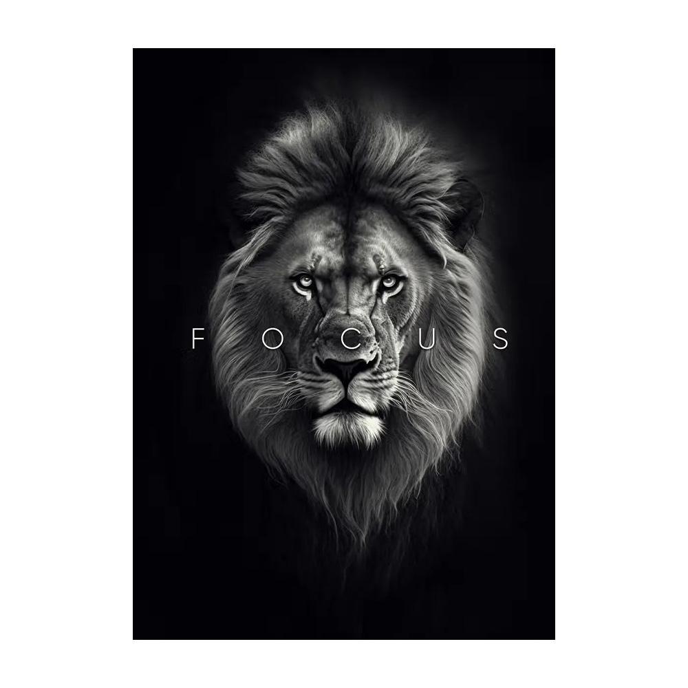 Citazioni Motivazionali Conquista Focus Pittura su Tela Leone Tigre Leopardo Animali Feroci Poster Stampa Muro Soggiorno Decorazioni per la Casa