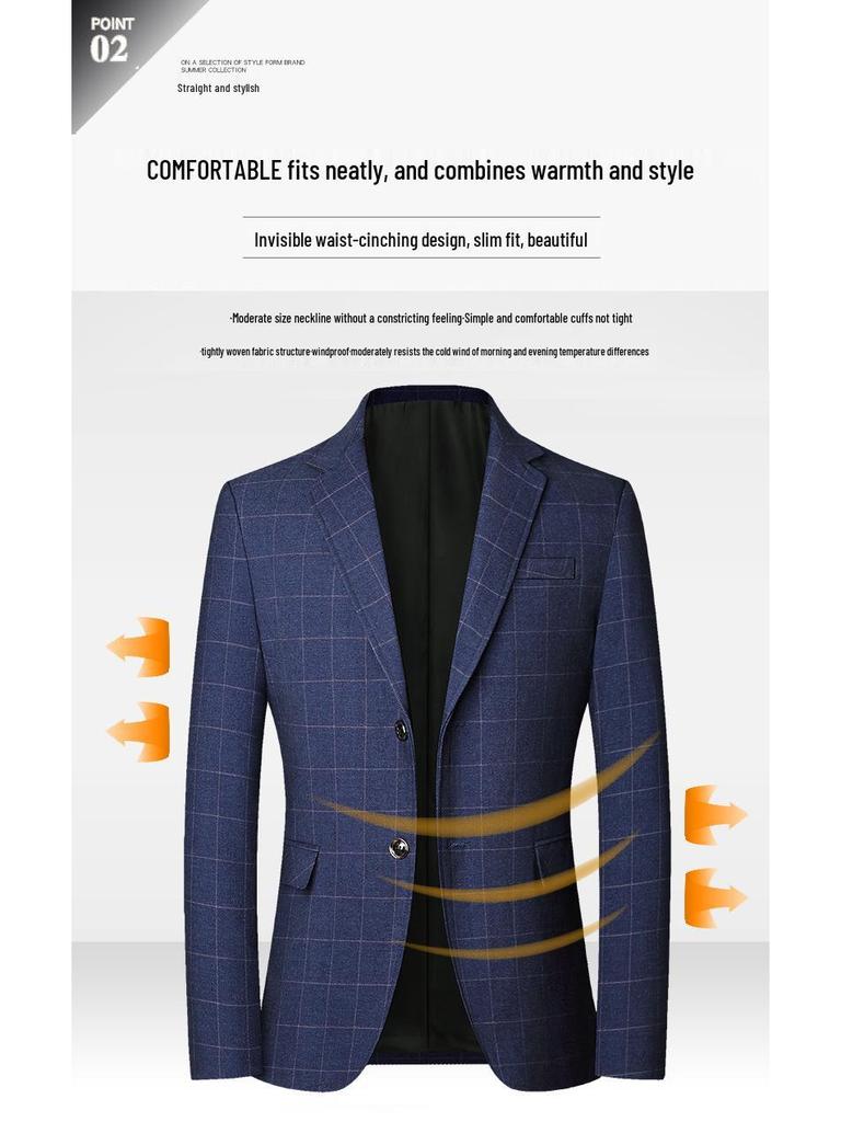 Middle-Aged Men's Spring/Autumn Business Casual Single Jacket Suit