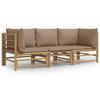 VidaXL Garden Lounge Set 3 Pcs with Taupe Cushions Bamboo 3155119