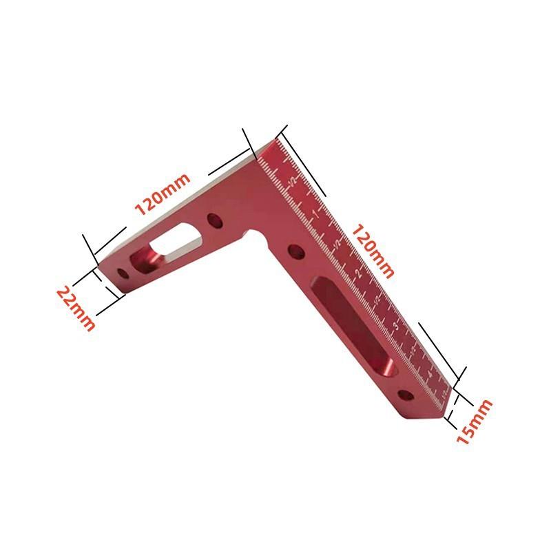 Carpintería 120mm Localizador de Regla de Ángulo Recto Ángulo Recto 90 Grados Bloque de Regla Triangular de Posicionamiento Herramienta Combinada para Carpintería