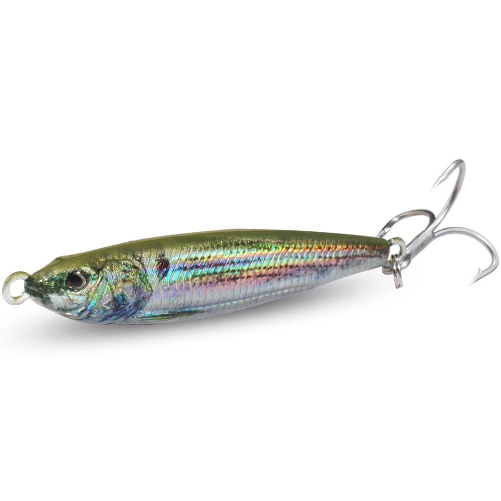 GOBAIT Metal Jig Lure 20g 30g 40g Spinner Spoon 3D Eye Color Laser Spinning Fishing Tackle Blade Hook Swimbait Pesca VIB Bait