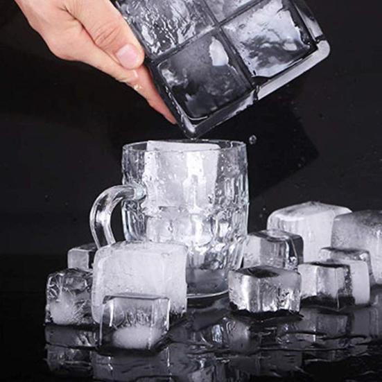 Ice Cube Mold 6/8 Grids Silicone Ice Making Tray Easy Release Large Square Cube Mold for Home Kitchen