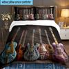 Guitar Collection Diversity 3PCS Bedding set,Ideal for 1pc Duvet Cover And 2pcs Pillowcases Perfect for Fan gift,Ideal for Bedroom, Dormitory