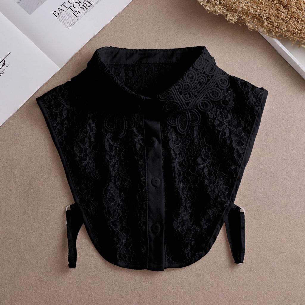 Perfect Match 7 Colors Women Shirt Fake Collar Ladies White Black Lace Floral Detachable Collar Half Shirt False Collar Blouse Tops Decor