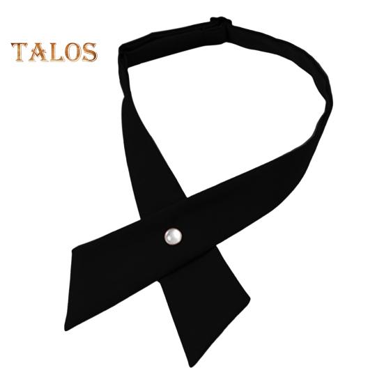 

Женский галстук-рубашка, однотонный дизайн, простая застежка-пряжка, крест-накрест, галстук для выпускного, униформа, студенческий галстук чёрный