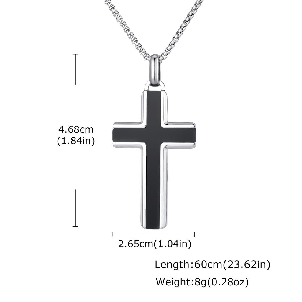Stainless Steel Men'S Necklace Cross Turquoise Natural Tiger Eye Sweater Chain Pendant Pn-2224