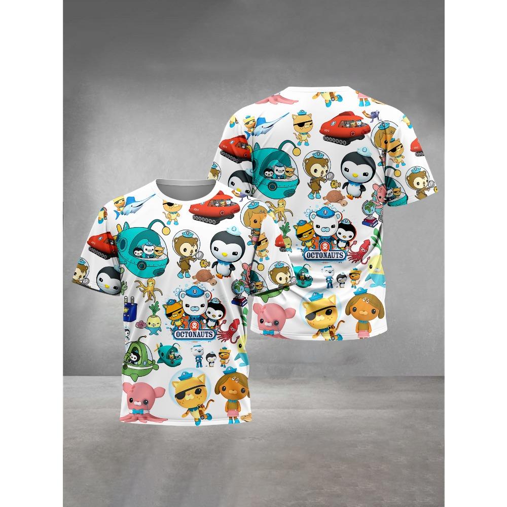 

3D Print Cartoon O-octonauts Baby Clothing Male Outdoor Clothes for Children Boy Girl Child T-Shirt Top Shirts 140
