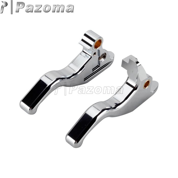 Chrome/Black CNC Aluminum Edge Cut Hand Control Lever Kit Brake Clutch Levers 2 Finger 5.3" for Softail Breakout