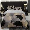 Leaf Patern Soft with Soft Fabric Duvet Cover Set Machine Washable Digital Print Al-Season Beding Set featuring 2 Pilowcases Elegant Home Decor