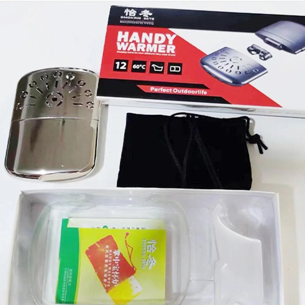 1-3PCS Zinc Alloy Portable Fuel Hand Warmer Reusable Pocket Hand Warmer Winter Heater for Outdoor Sports Camping Hiking