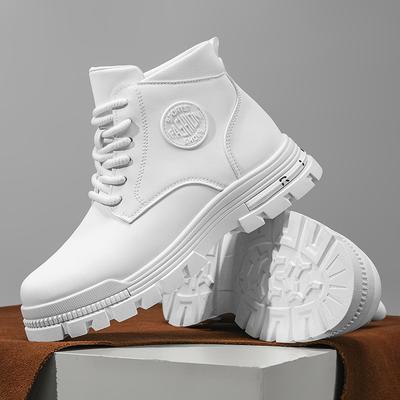 Martin Boots Men's Autumn New British Style Little White Boots Thick-soled Wear-resistant Sports and Leisure High-top Boots