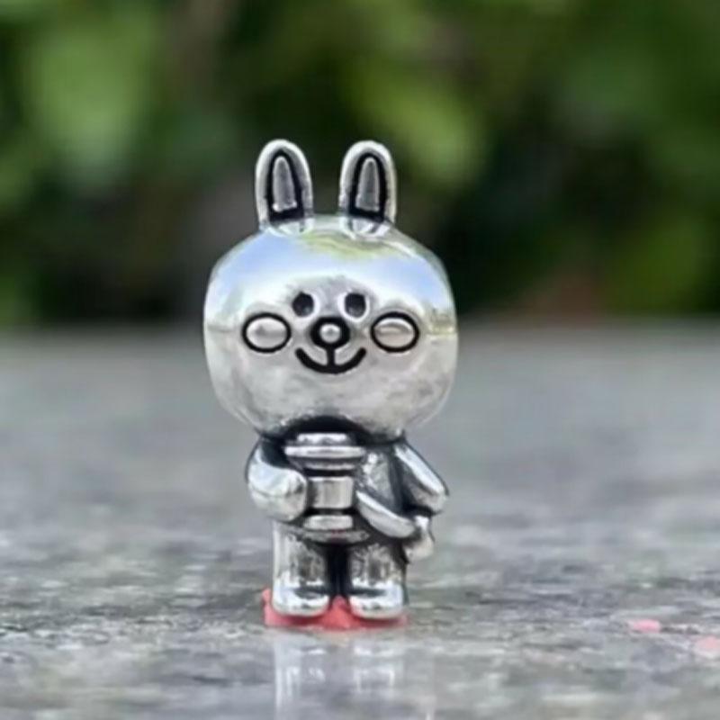 Copper Plated Cz Herocross Cartoon Rabbit Charm Family Mother Beads Stopper Fit Original European Bracelet Jewelry