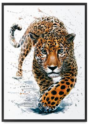 Poster Leopard Illustration Druck Aquarell