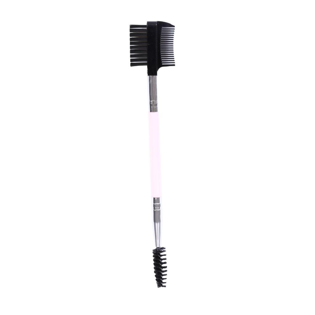 Dual-Ended Eyelash and Eyebrow Comb Makeup Brush Set with Curler